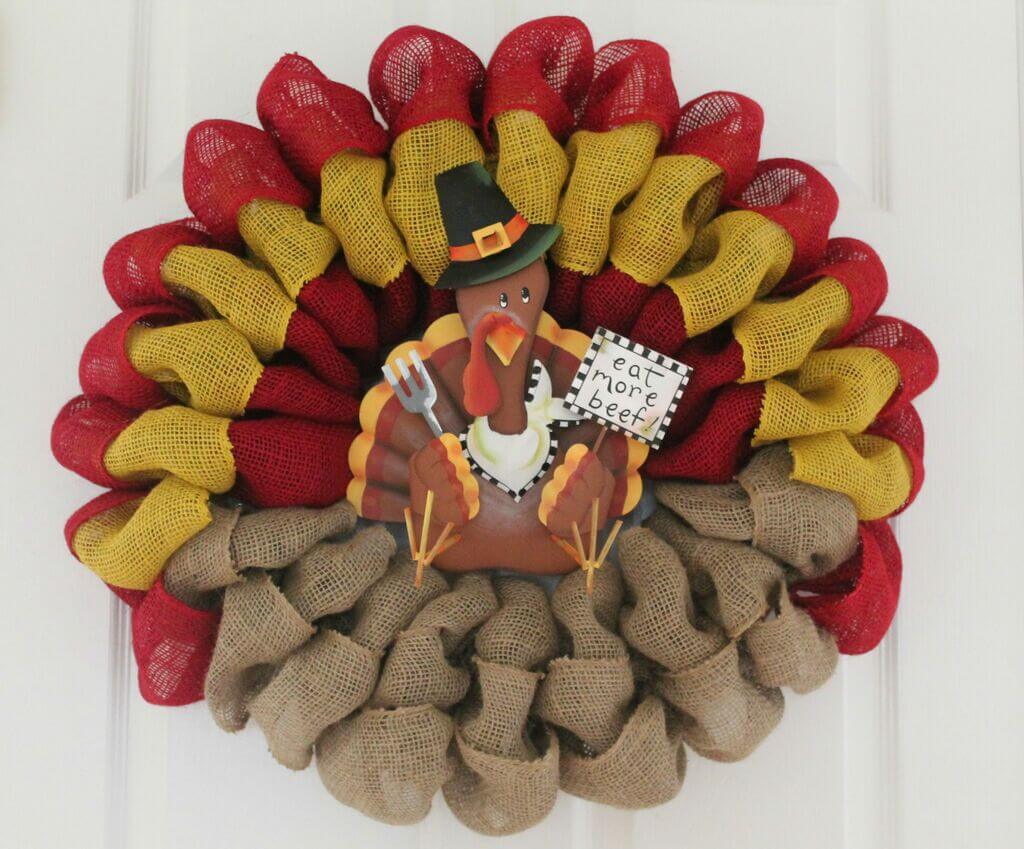 colored thanksgiving wreath ideas