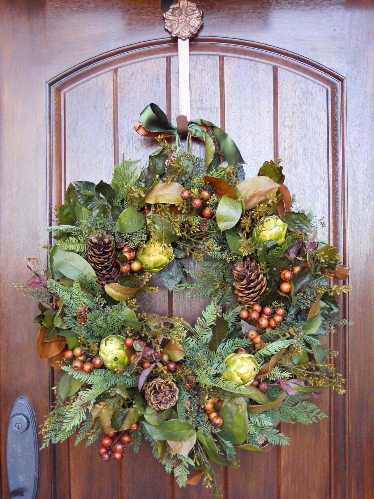 Go green in thanksgiving wreath ideas
