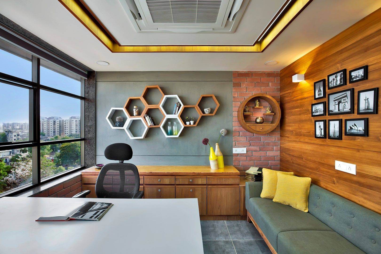 office wall design: Floating Shelves