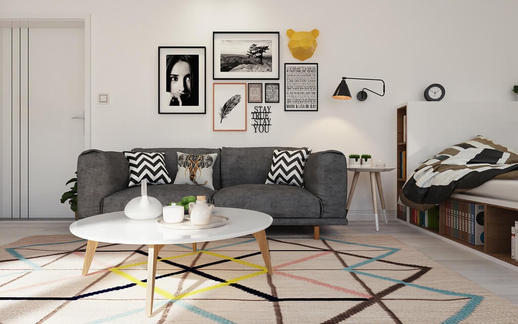 Experiment with Geometric Prints best scandinavian living room