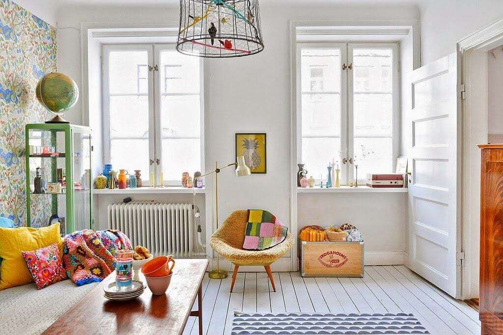 Add Colors in scandinavian living room
