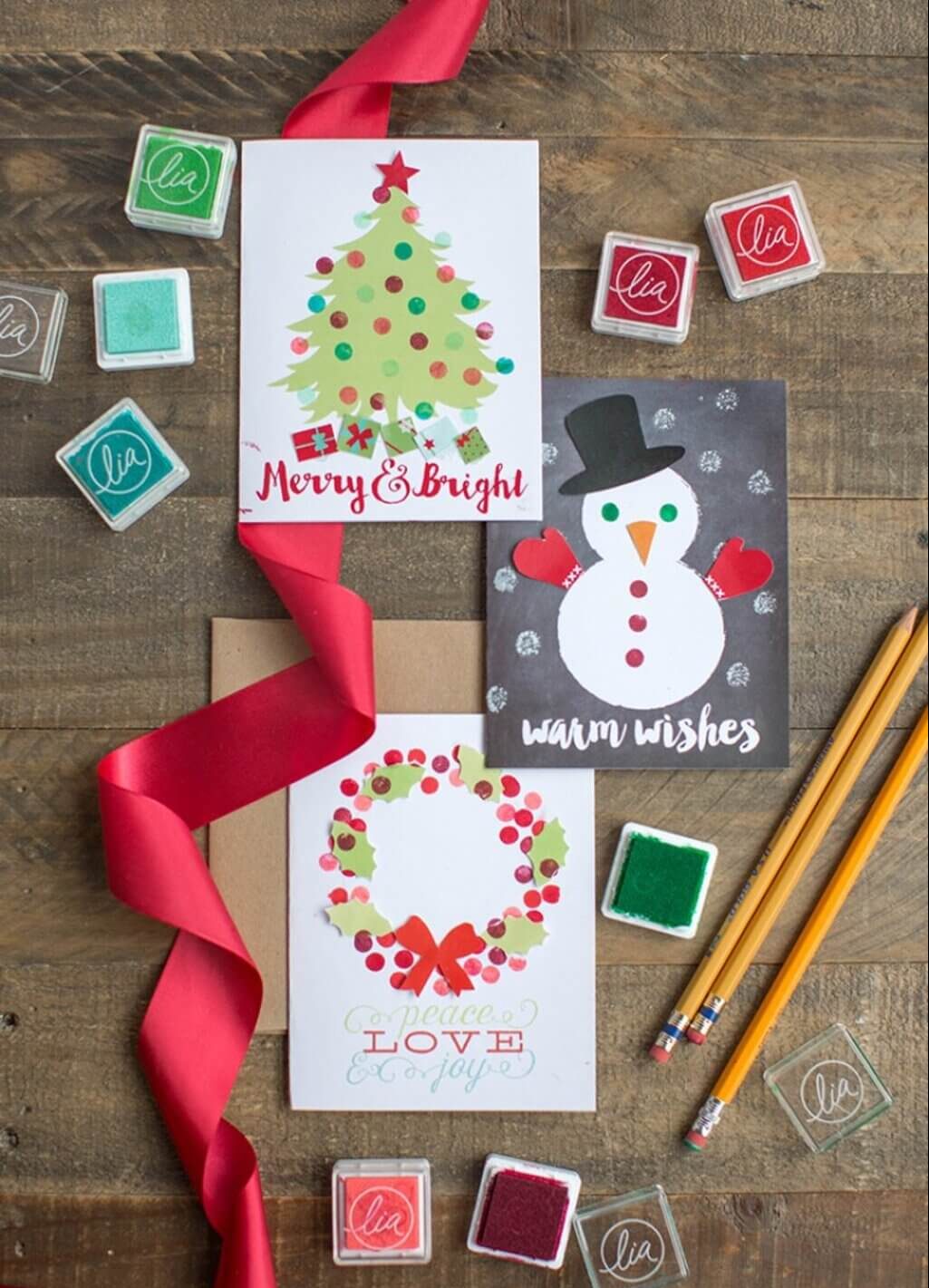  Fun and Easy Eraser Stamp Holiday Cards