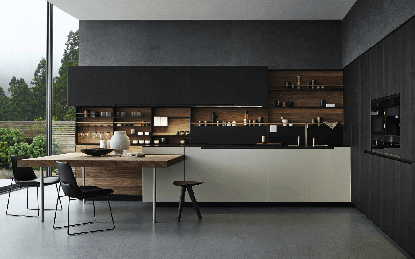 black kitchen design