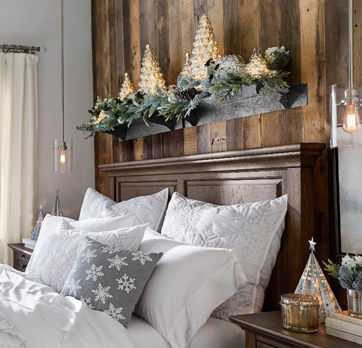 lighting Christmas bedroom decor