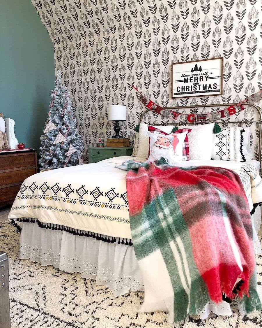 Festive bedroom decor