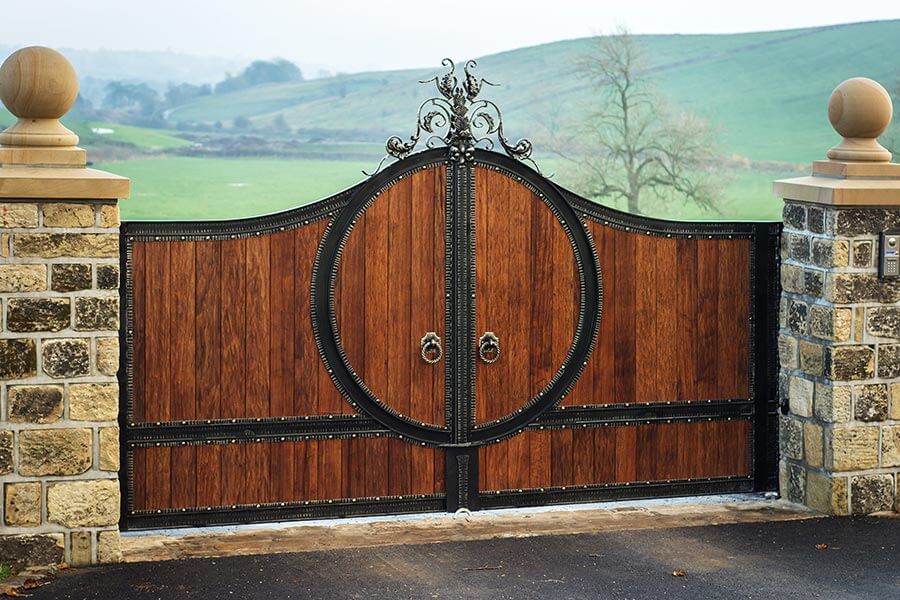 Wooden Huge Gate With Iron Detailing