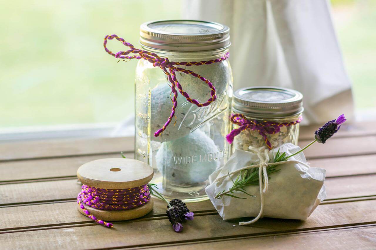  A couple of jars filled with different types of items
