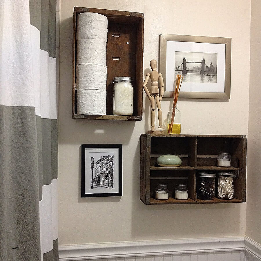 A bathroom with a toilet and a shelf with items on it
