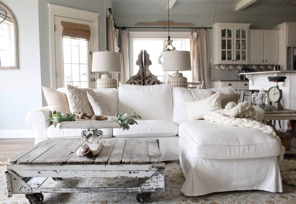 Farmhouse Living Room Design and Decor with sofa set