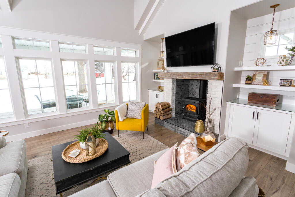 farmhouse white living room design ideas