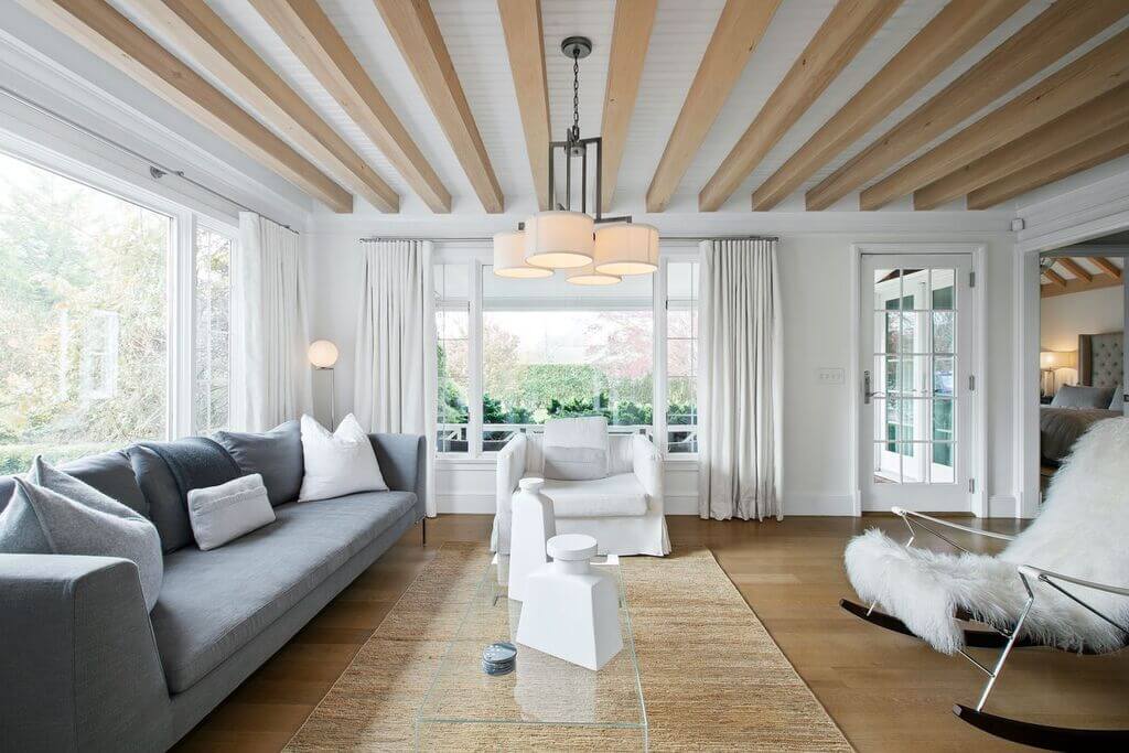 Monochromatic Farmhouse Living Room Design  idea