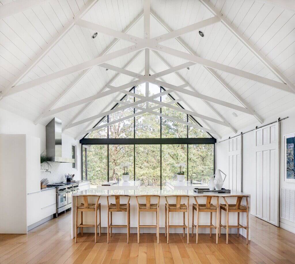 Floor to Ceiling Windows in Kitchen