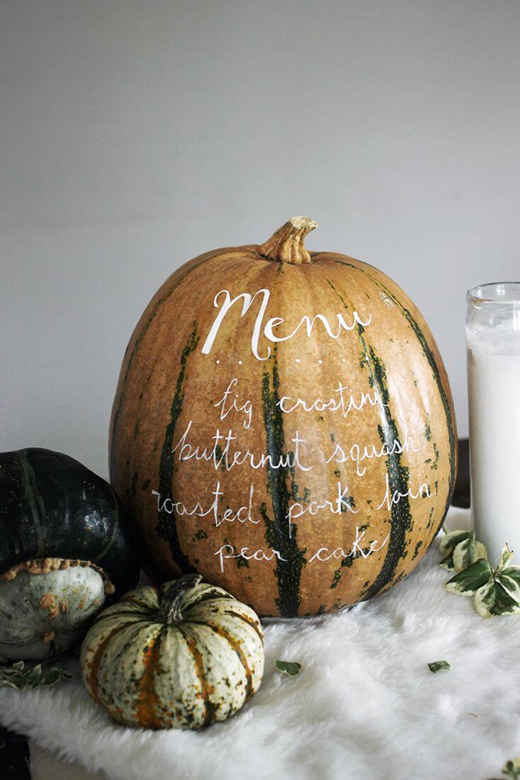 Pumpkin Menu for thanksgiving dinner decoration 