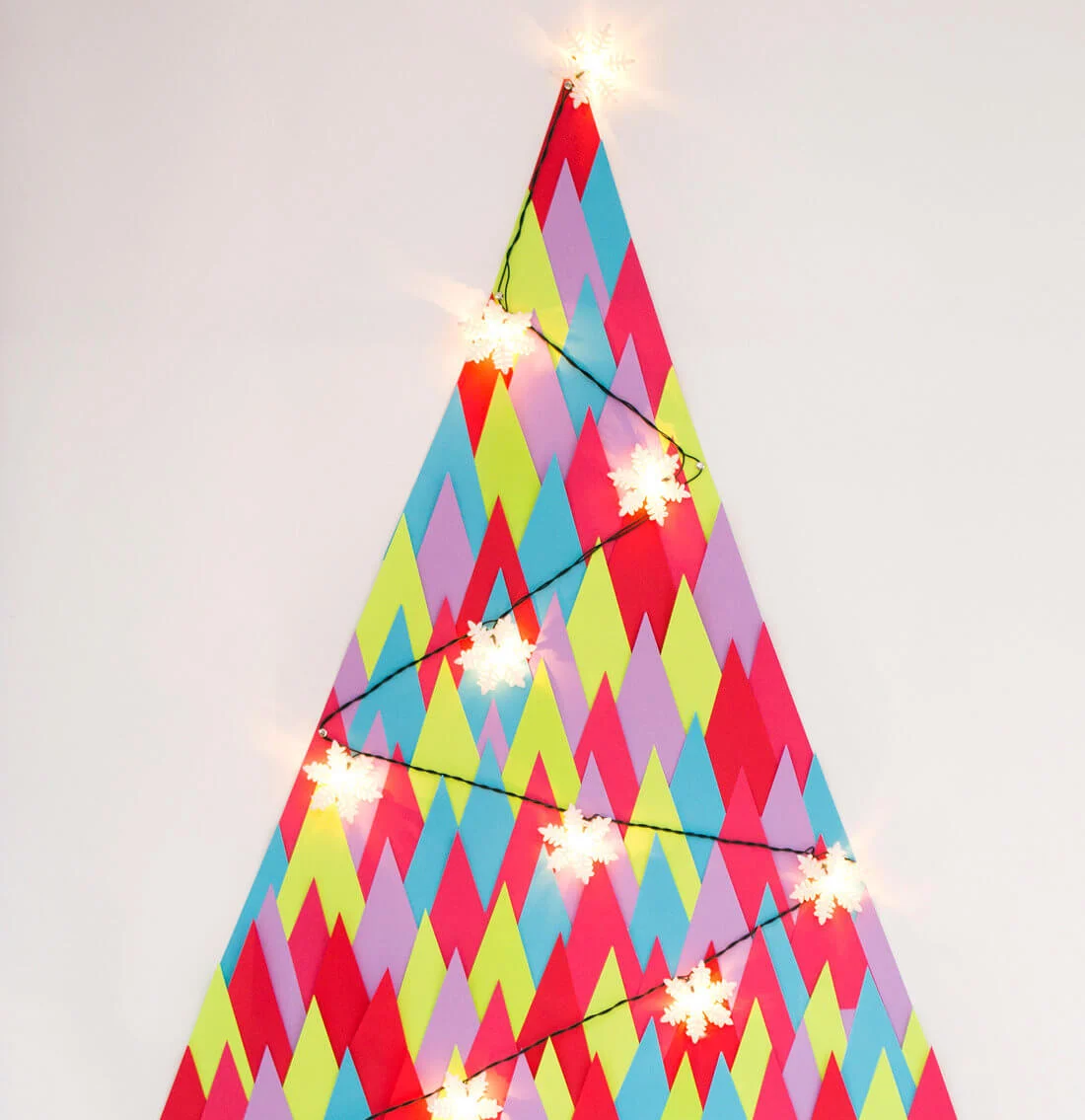  Paper Triangle Tree Christmas decorations without a tree