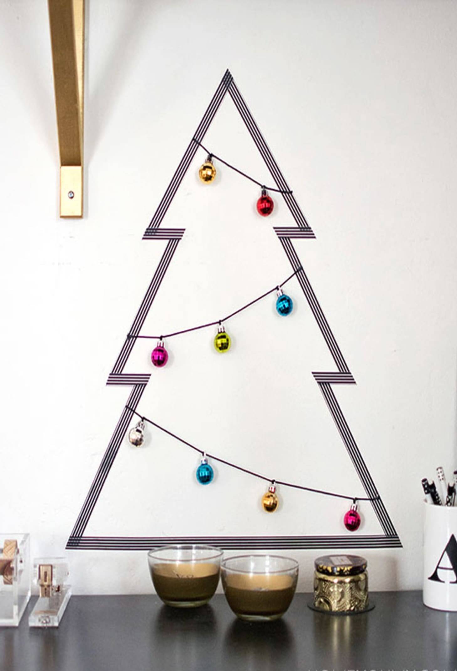 Washi Tape Christmas decorations without a tree