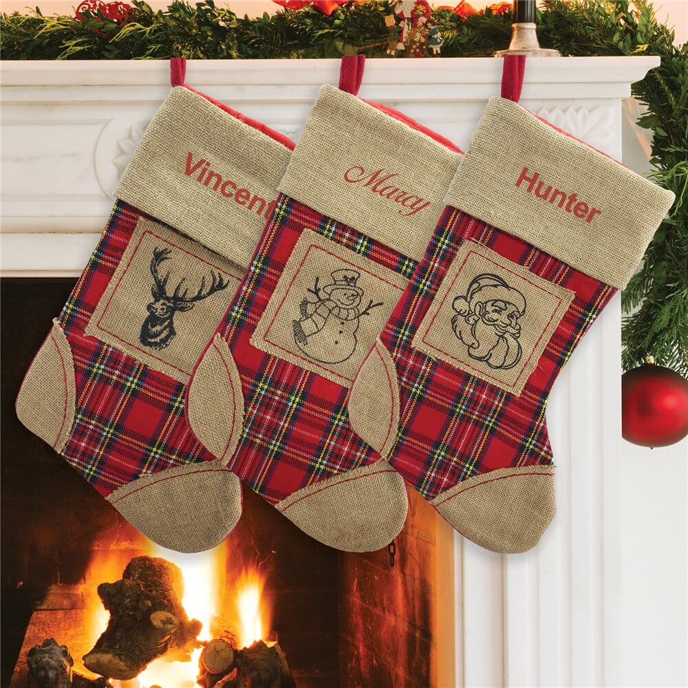 Burlap Beauty Christmas stocking