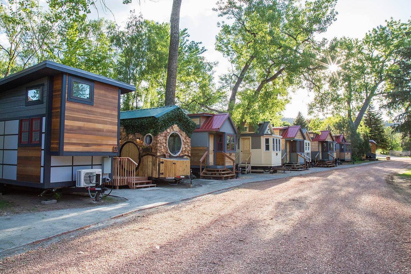 tiny house community among trees