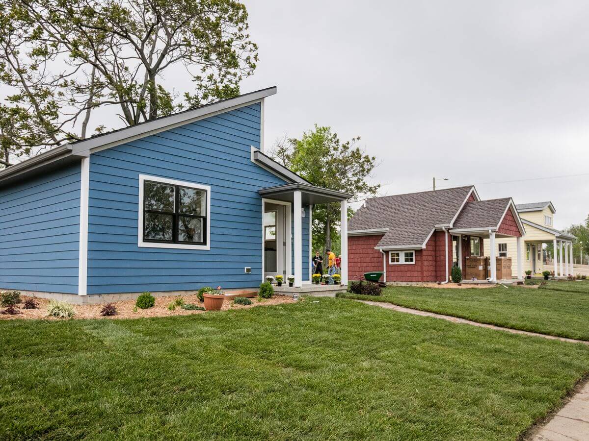 tiny house community with small garden