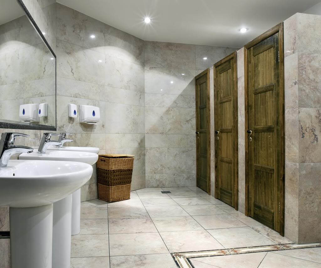 Install Tiles on the Walls in Restaurant Bathroom Ideas