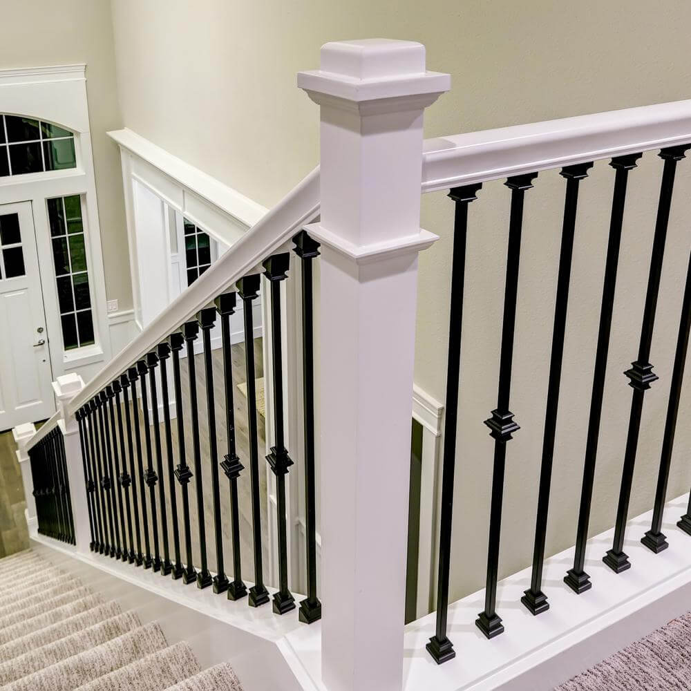 Black Metal Baluster and Wire Railing