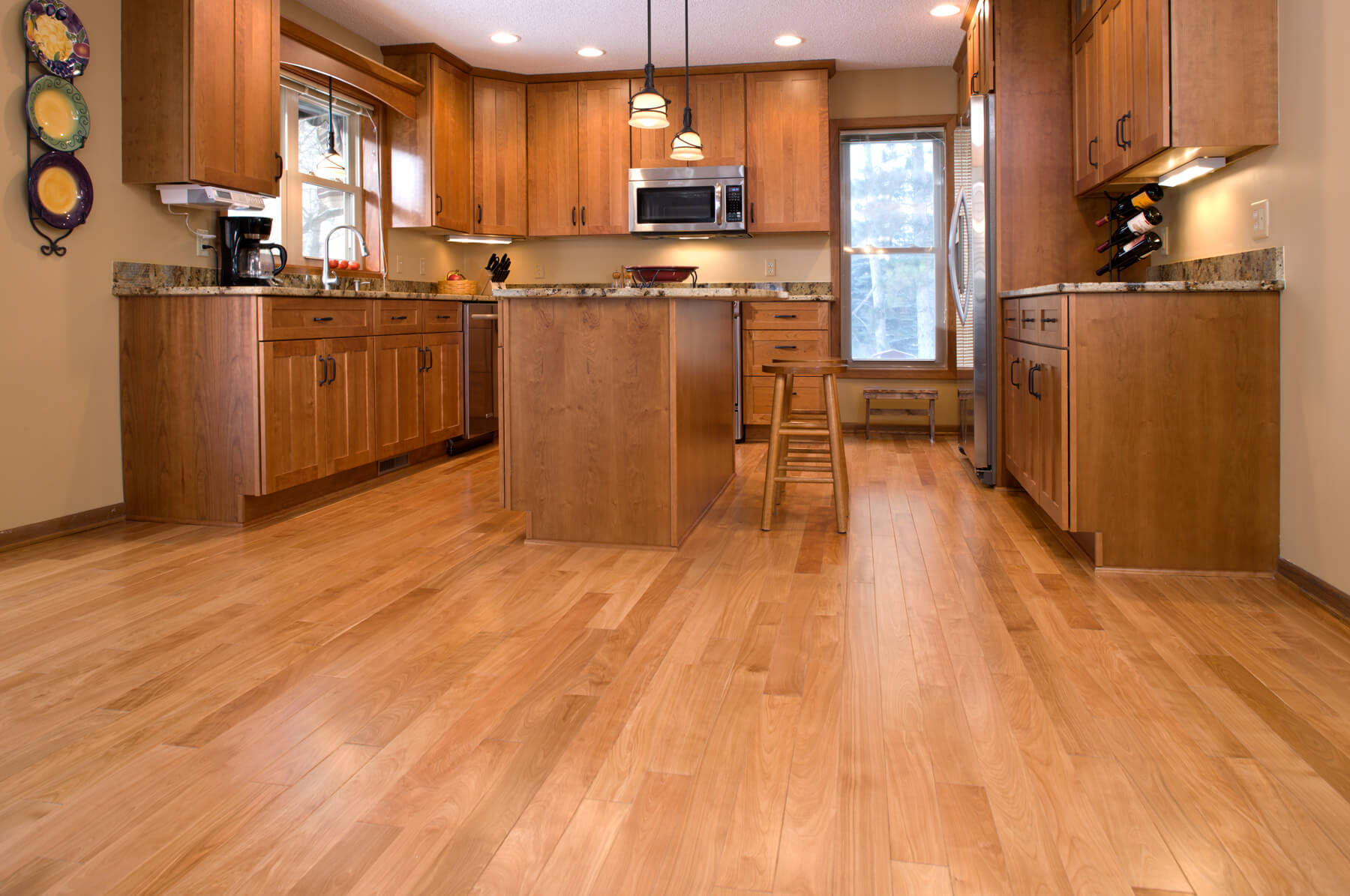 Solid Oak Wood Flooring In Kitchen