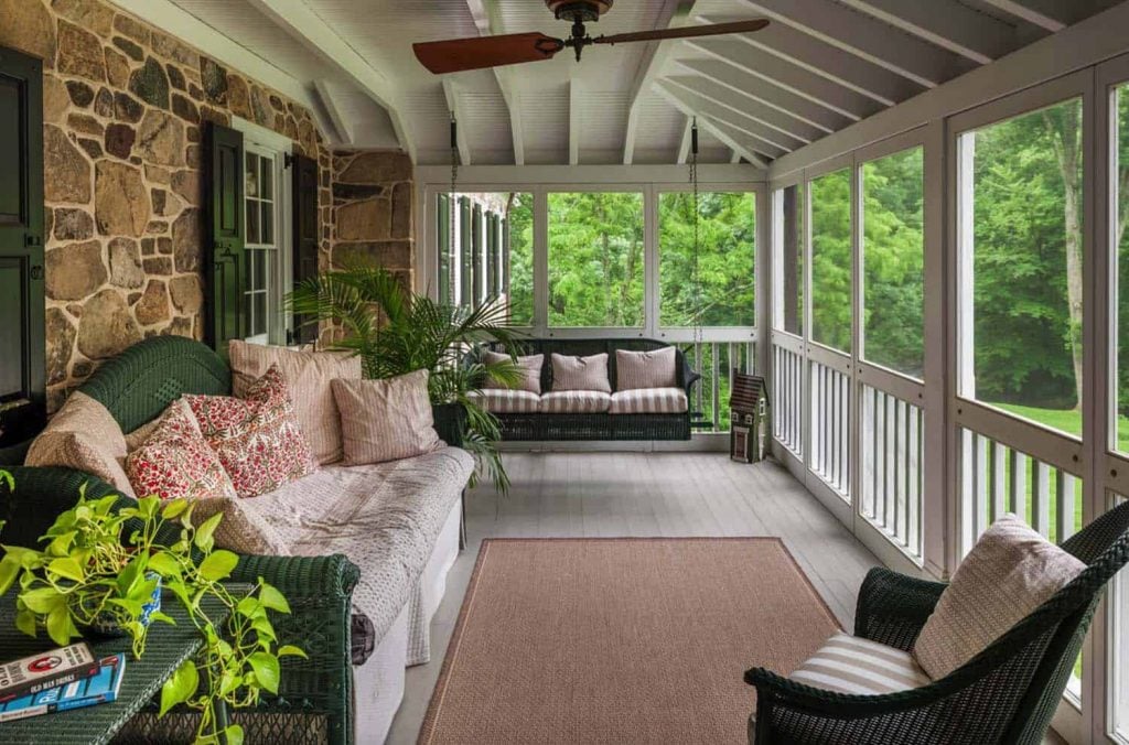 Bring in Nature’s Neutrals  screen porch ideas