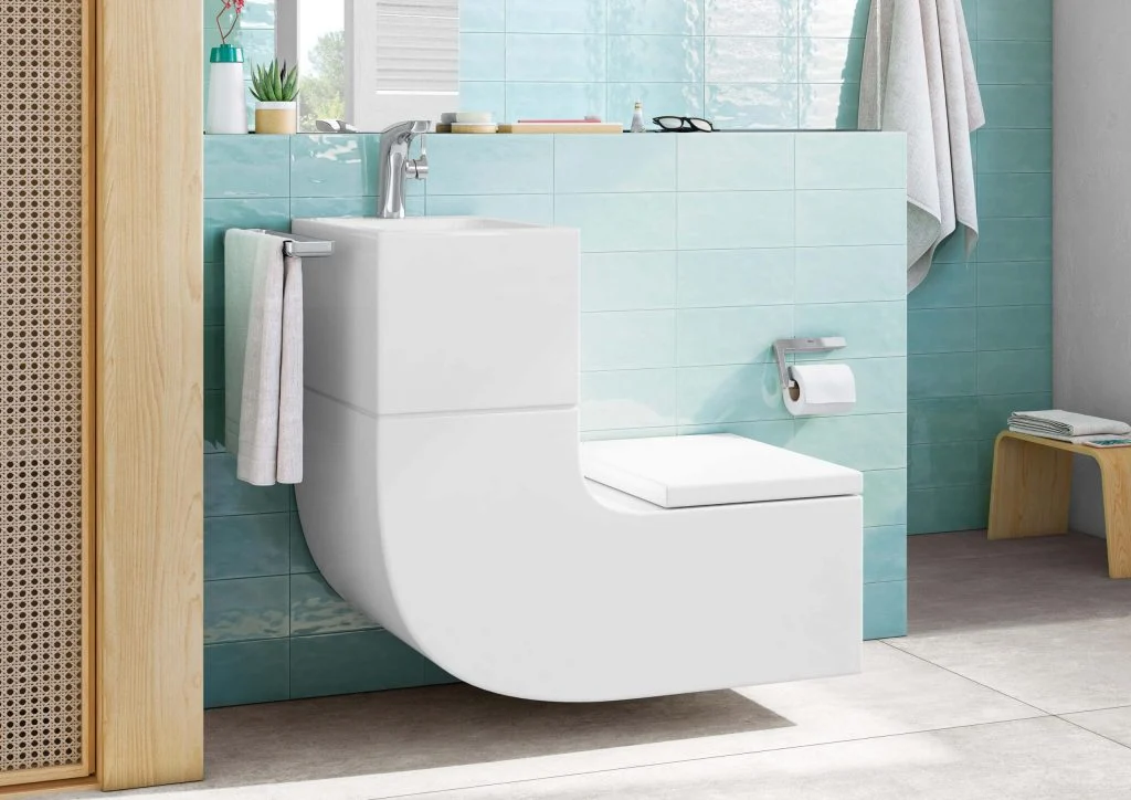 Stylish Curved Toilet and Basin Combo