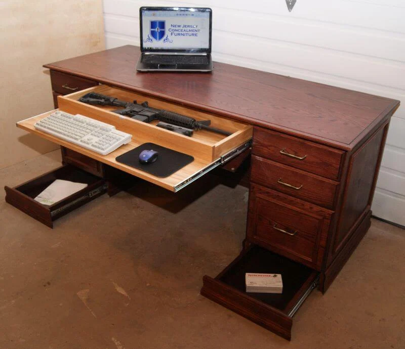 Executive Desk Gun Safe concealment furniture ifdea