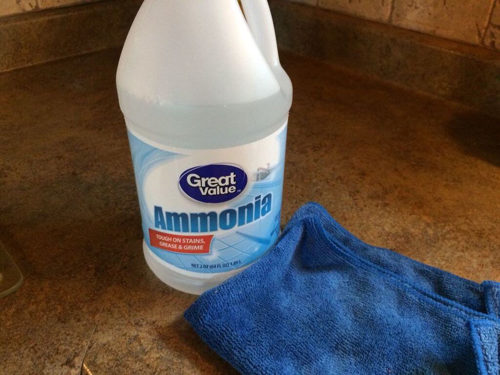 Clean with ammonia
