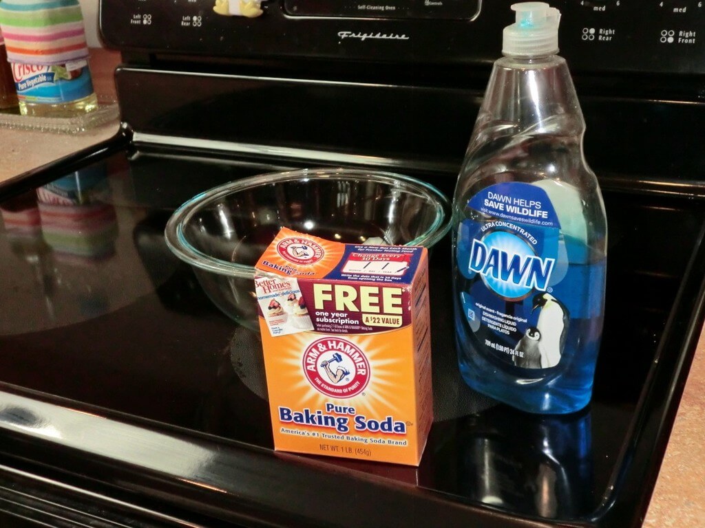 Use baking soda or dish soap