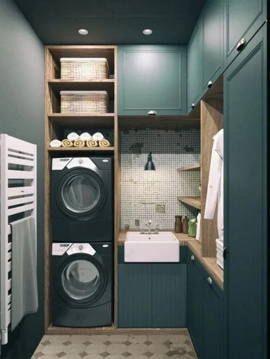 dark color laundry room