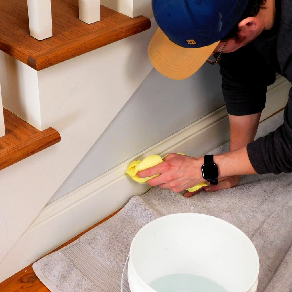 Clean Baseboards with Soapy Water