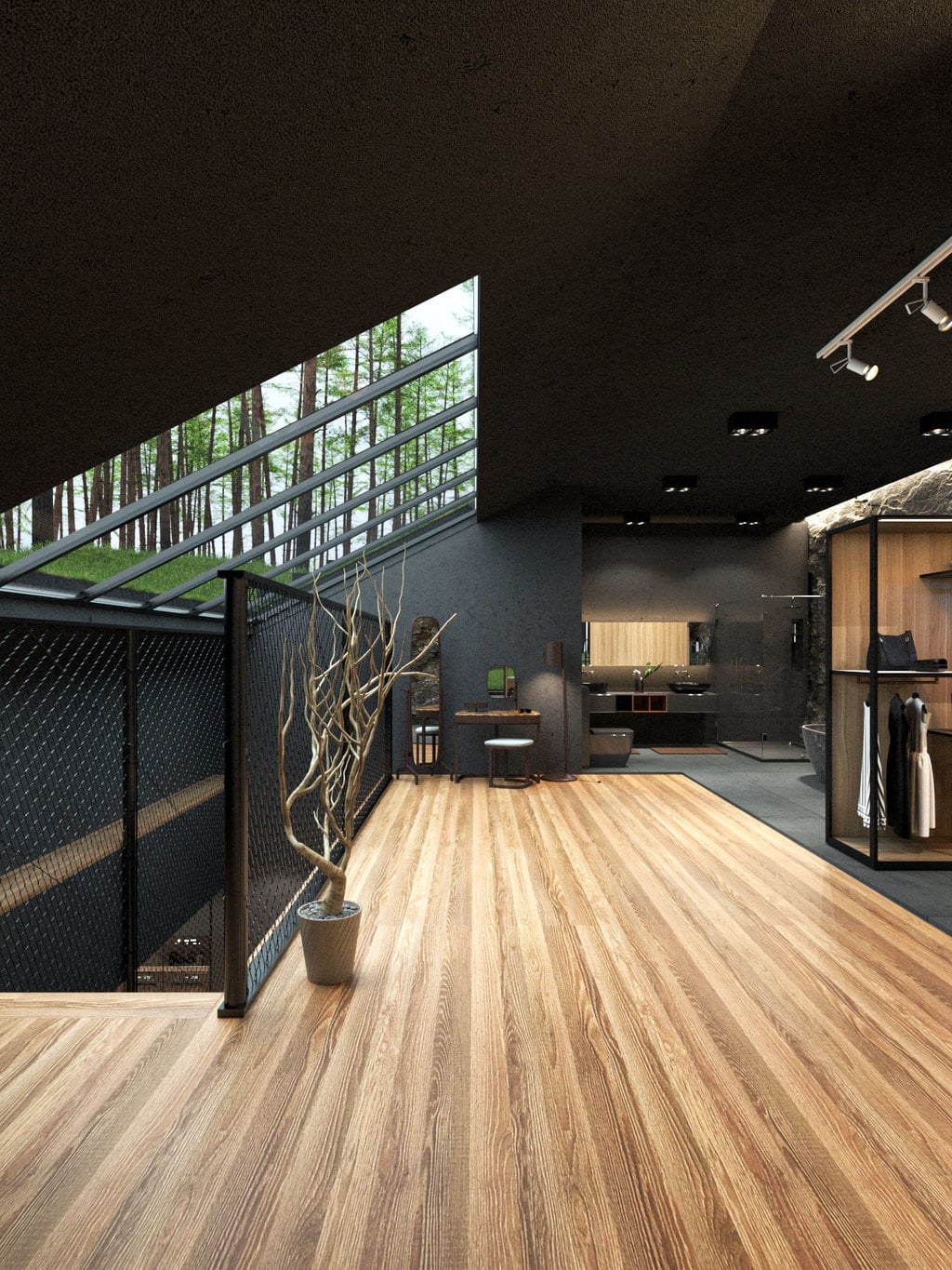 Black villa interior design 