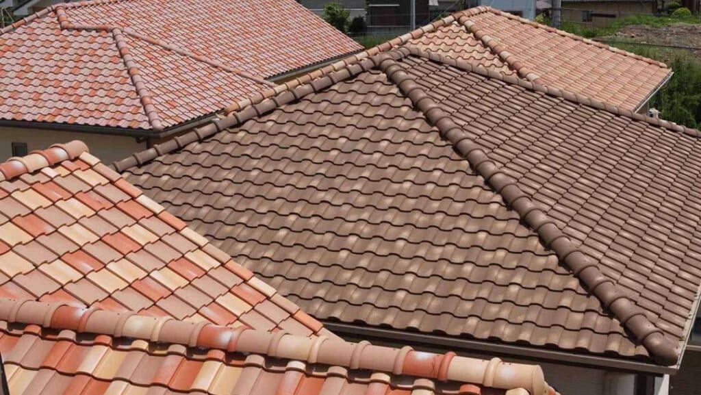 Clay roof tiles, slate, and concrete