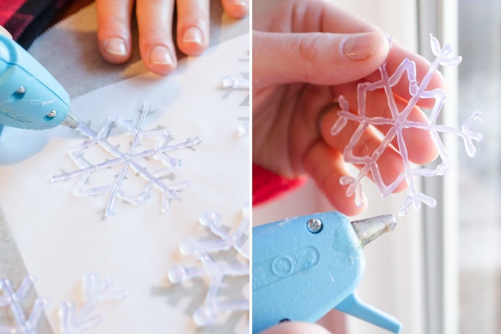 Make Snowflakes Using Hot Glue