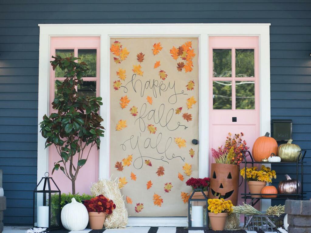 Happy Fall Welcoming Doorway halloween porch 