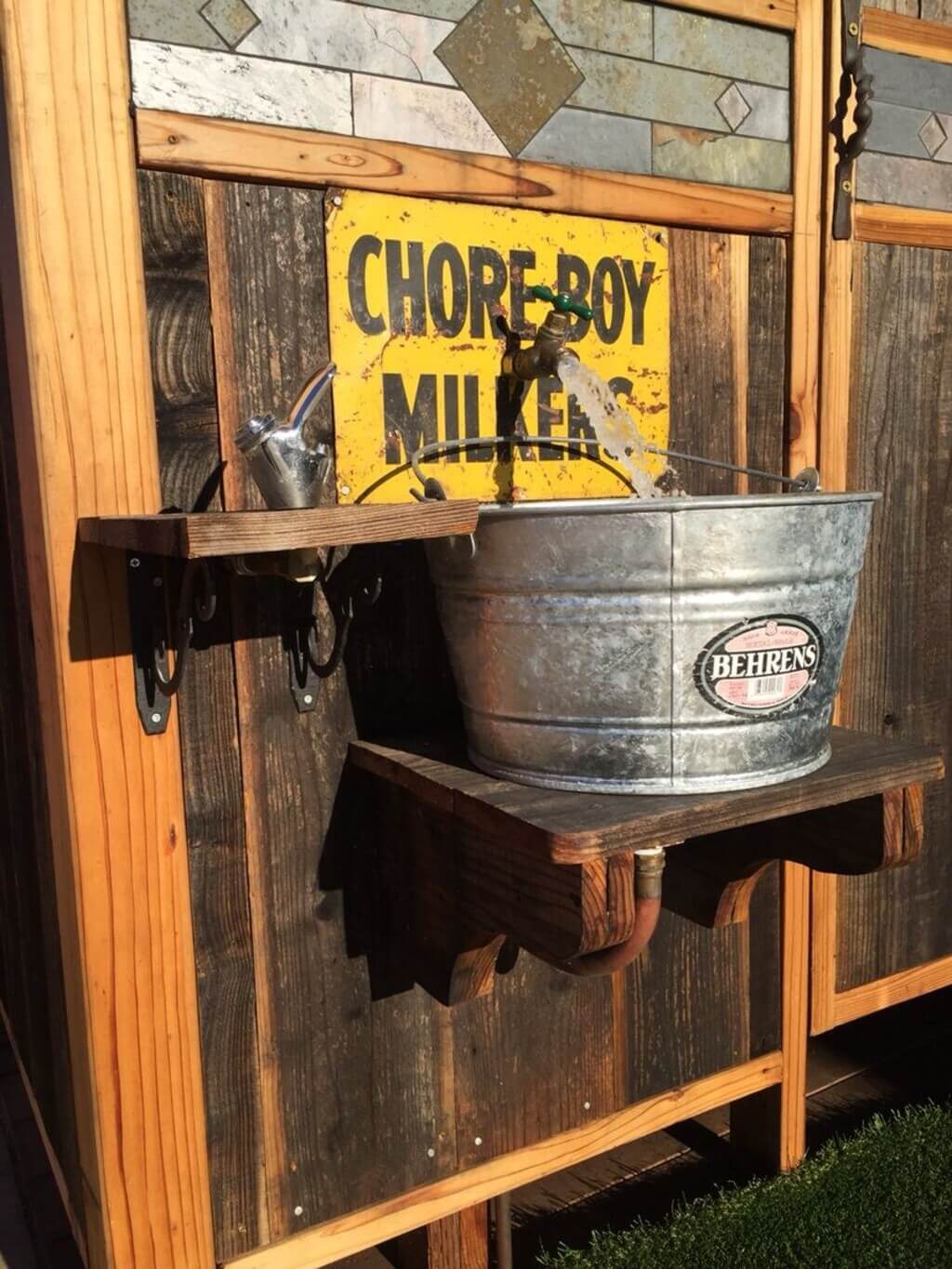 DIY Milk Bucket Outdoor Sink Station