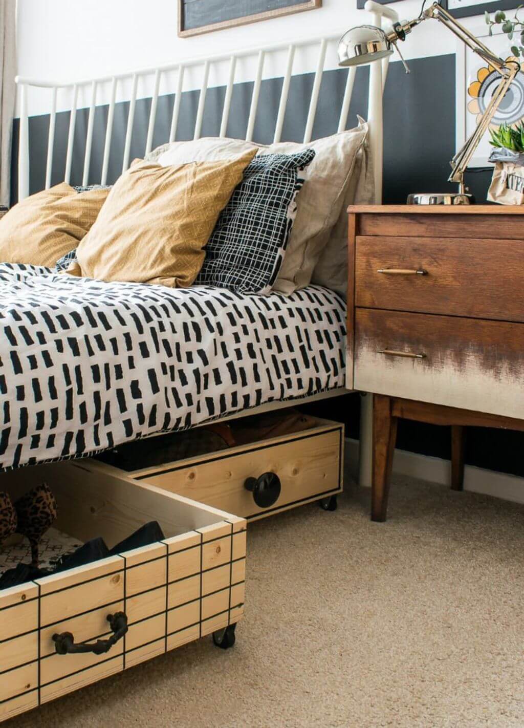 Sturdy Wood Storage Bins under bed storage