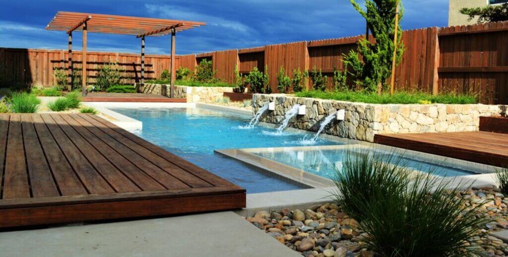 A Landscape Design With Pool & Spa modern garden ideas