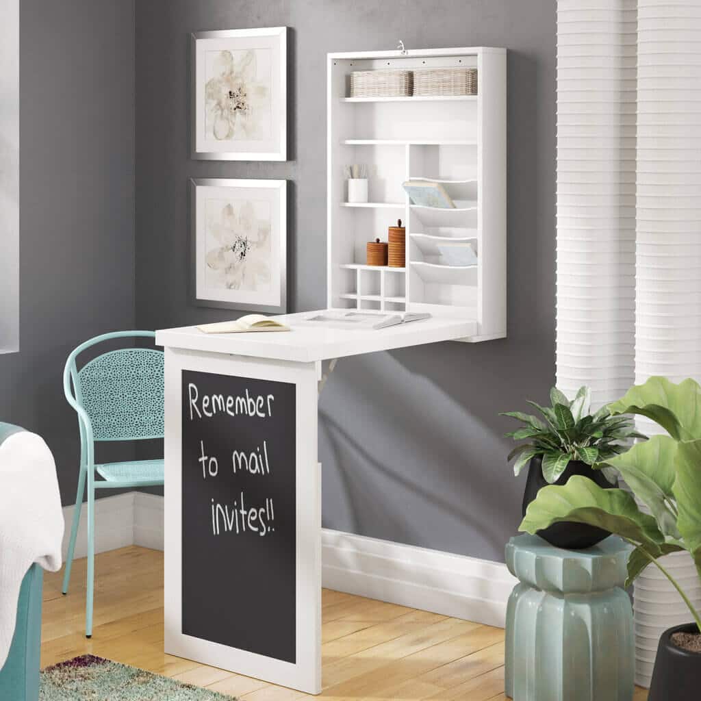 Wall-Mounted Craft Table with Storage