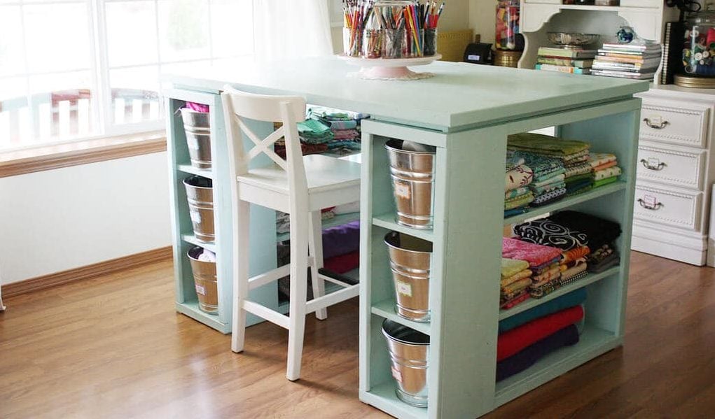 DIY Craft Table with Storage