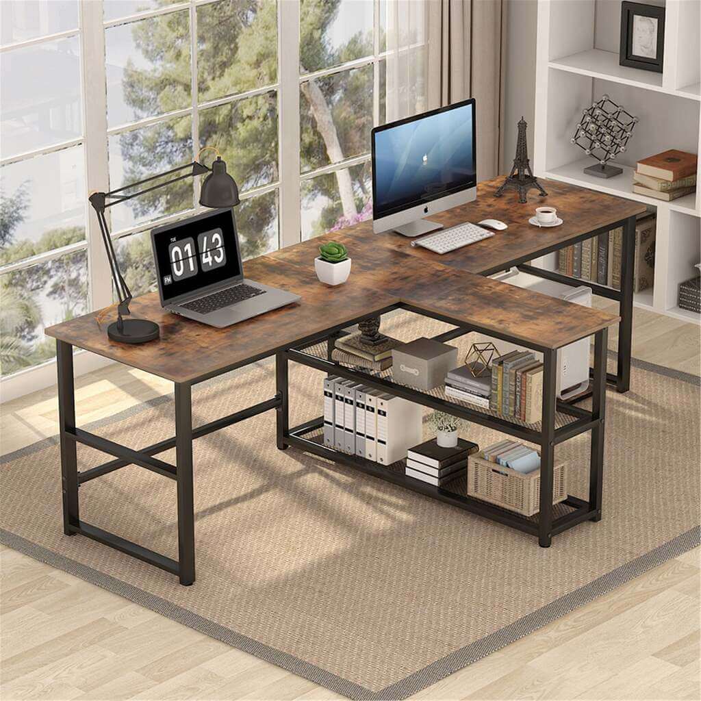 Two-Person Craft Table with Storage