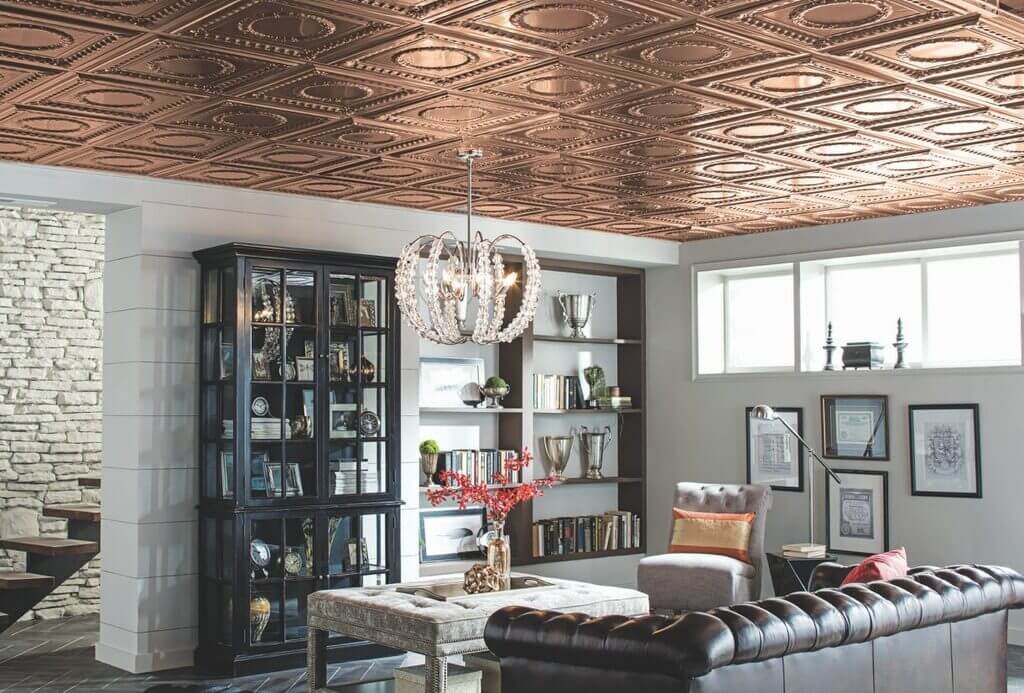 Ceiling Medallion: basement ceiling