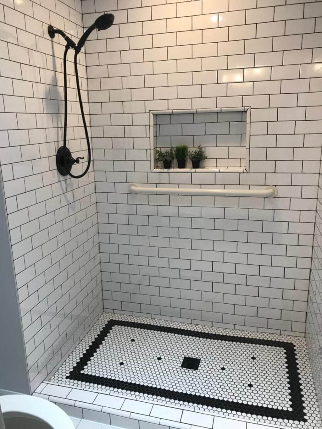 walk-in shower ideas: Subway Tile