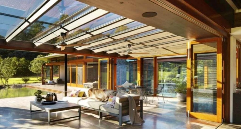 Glass and Metal Porch Ceiling