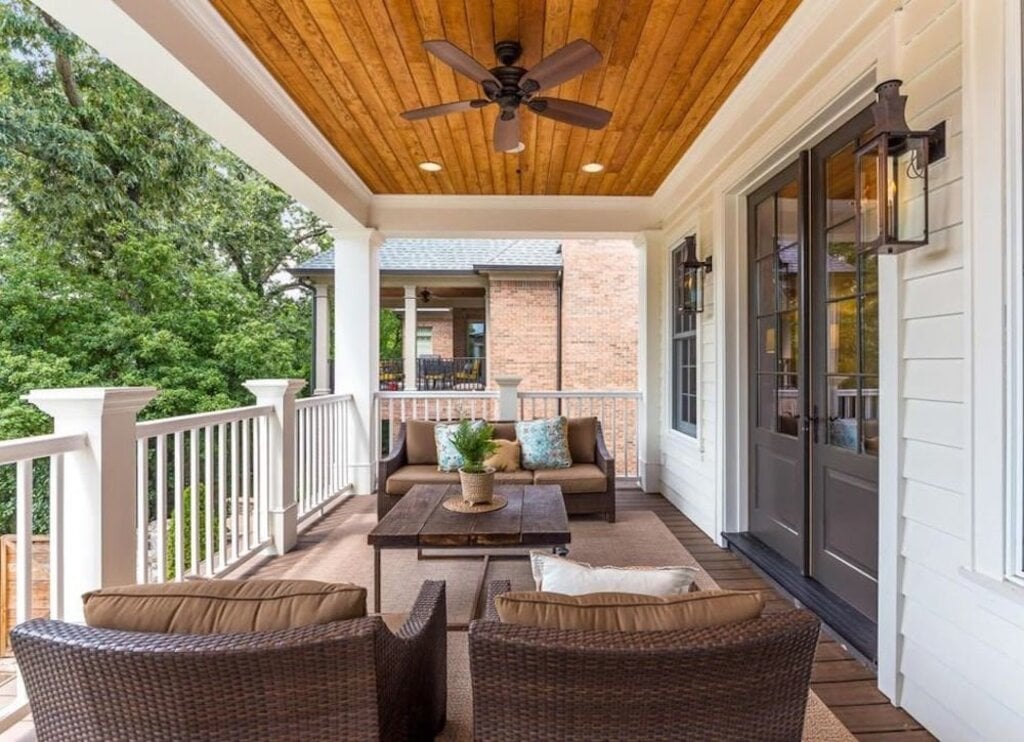 Stained Wood Porch Ceiling Ideas