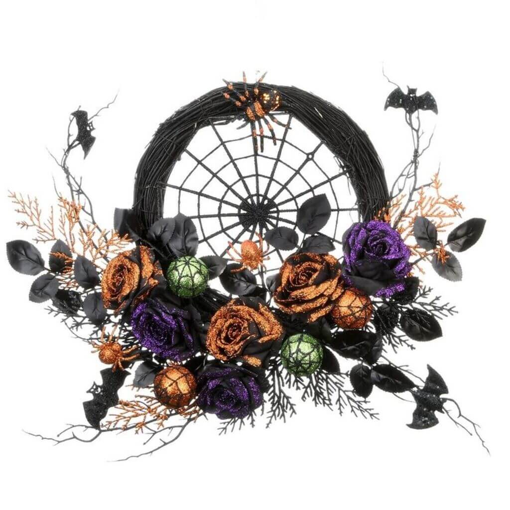 DIY Halloween Rose Half Wreath  