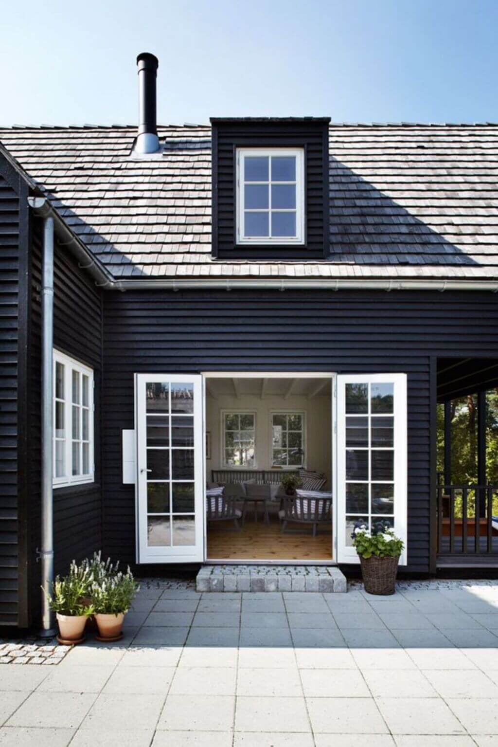 Black House with White Trim