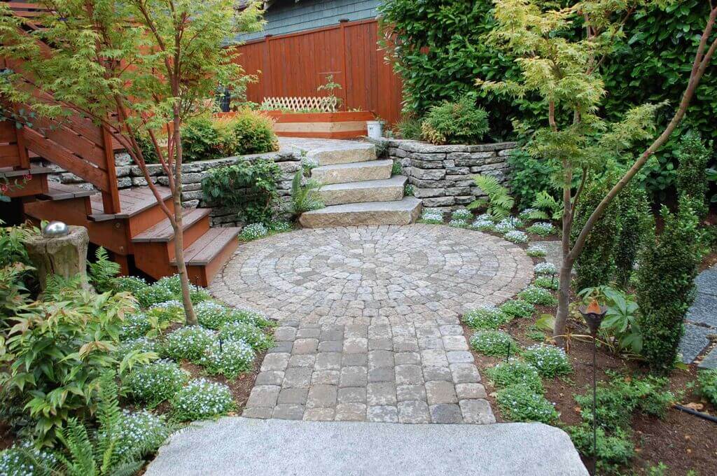 cheap patio paver idea among garden