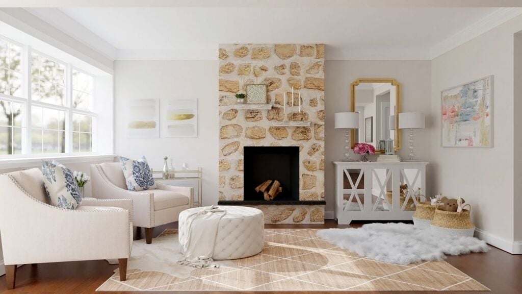 fireplace with mantel